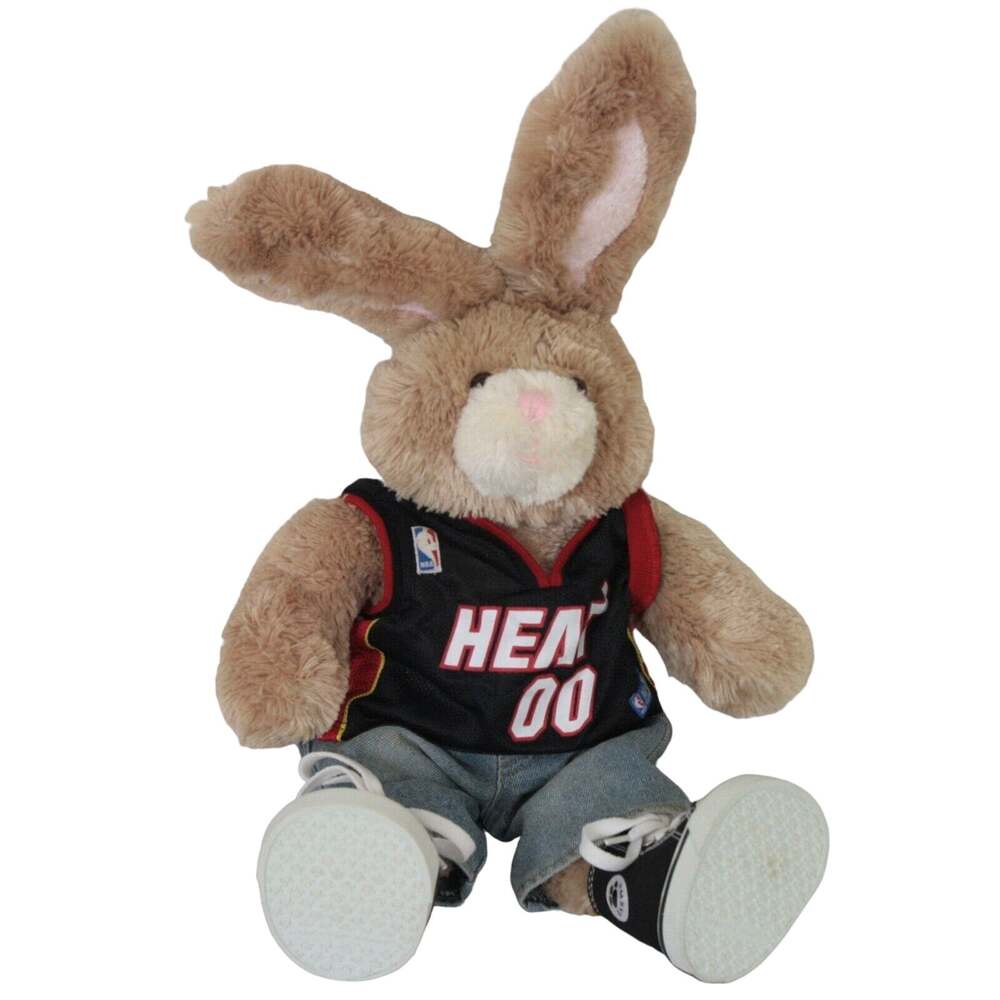Build-A-Bear Miami Heat Bunny Rabbit 23" With Jersey Jeans Shoes NBA